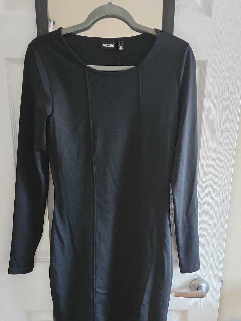 Pieces Black Long Sleeve Bodycon Dress